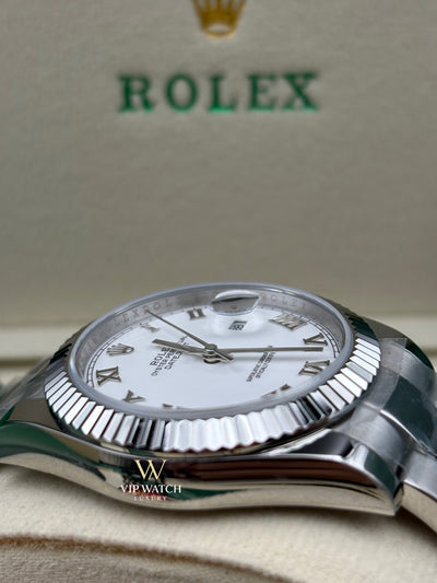 Rolex Datejust 41 Steel White Dial Roman Oyster