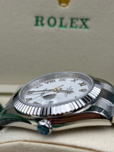 Rolex Datejust 41 Steel White Dial Roman Oyster