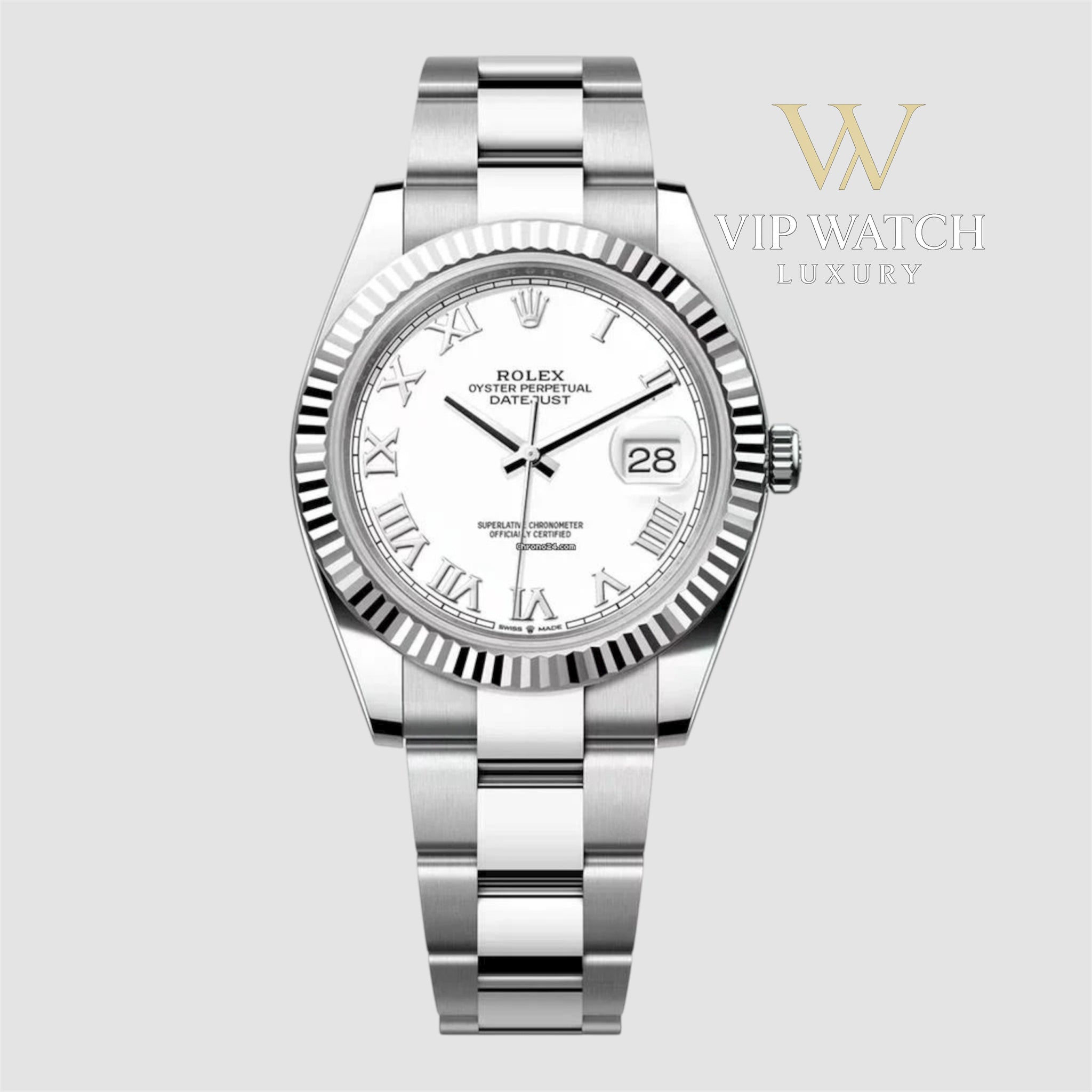 Rolex Datejust 41 Steel White Dial Roman Oyster