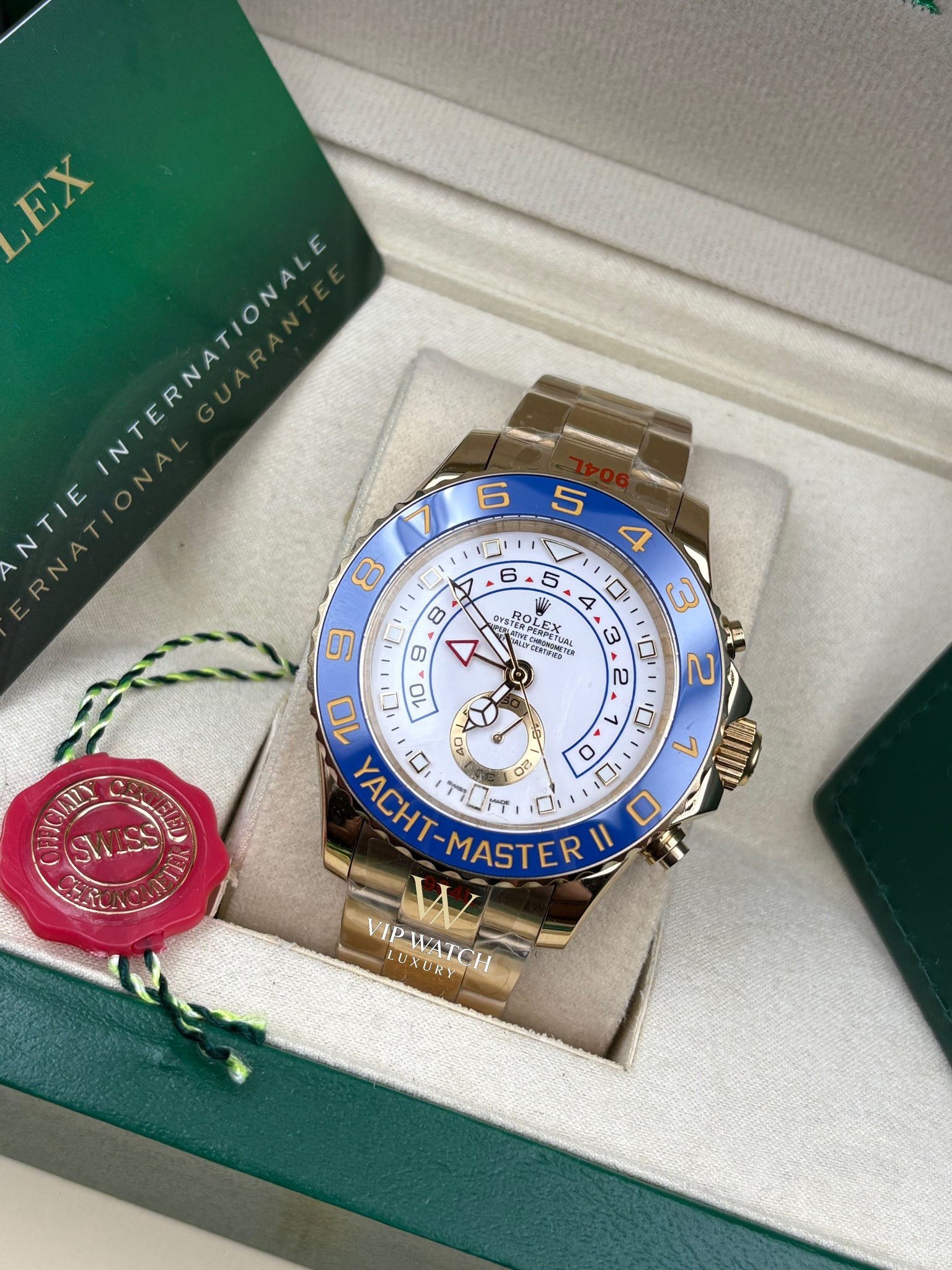 YACHT-MASTER II GOLD BLUE CERAMIC BEZEL 44MM