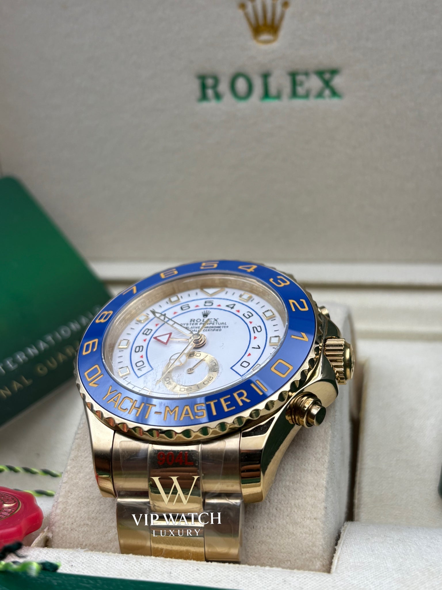 YACHT-MASTER II GOLD BLUE CERAMIC BEZEL 44MM