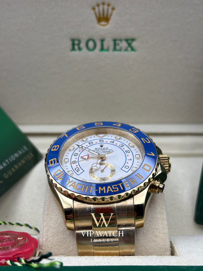 YACHT-MASTER II GOLD BLUE CERAMIC BEZEL 44MM