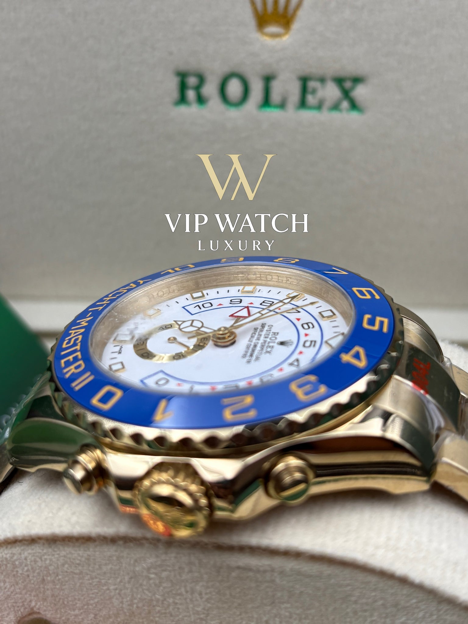 YACHT-MASTER II GOLD BLUE CERAMIC BEZEL 44MM
