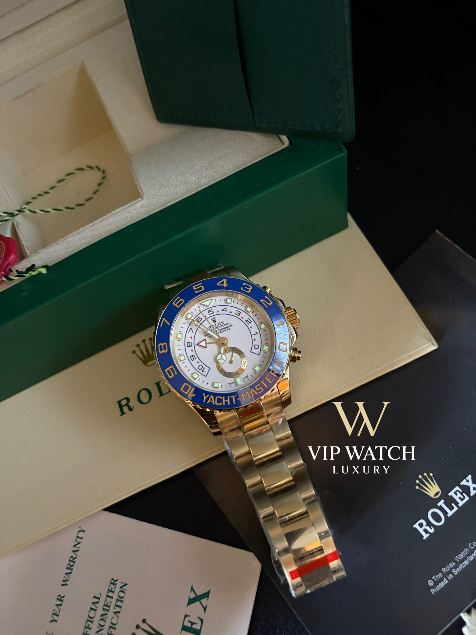 YACHT-MASTER II GOLD BLUE CERAMIC BEZEL 44MM