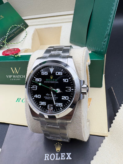 ROLEX AIR KING OYSTER GREEN LOGO WITH OYSTER STEEL