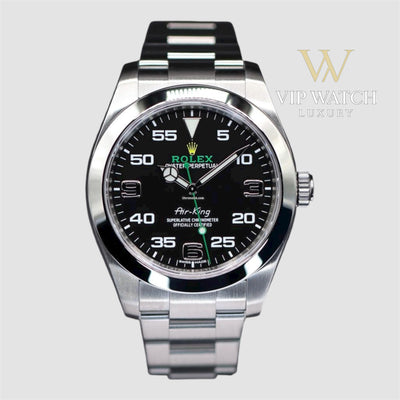 ROLEX AIR KING OYSTER GREEN LOGO WITH OYSTER STEEL