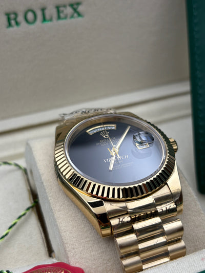 PRESIDENT DAY-DATE 18K WATCH BLACK ONYX DIAL