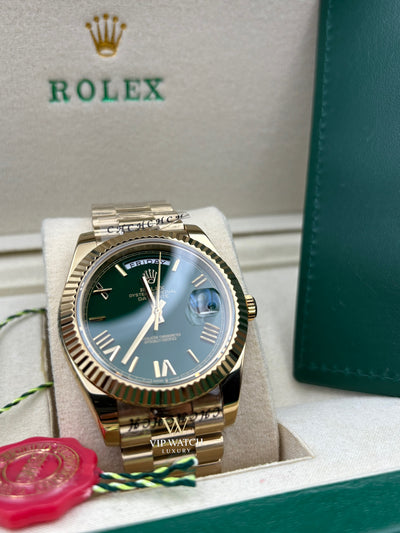 DAY-DATE II 40 MM OYSTER GREEN DIAL STICK MARKERS