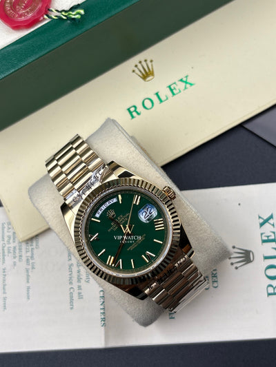 DAY-DATE II 40 MM OYSTER GREEN DIAL STICK MARKERS