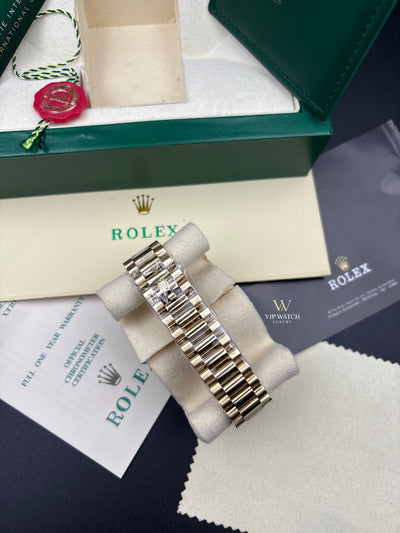 Rolex Day-Date Yellow Gold White Diagonal Dial President