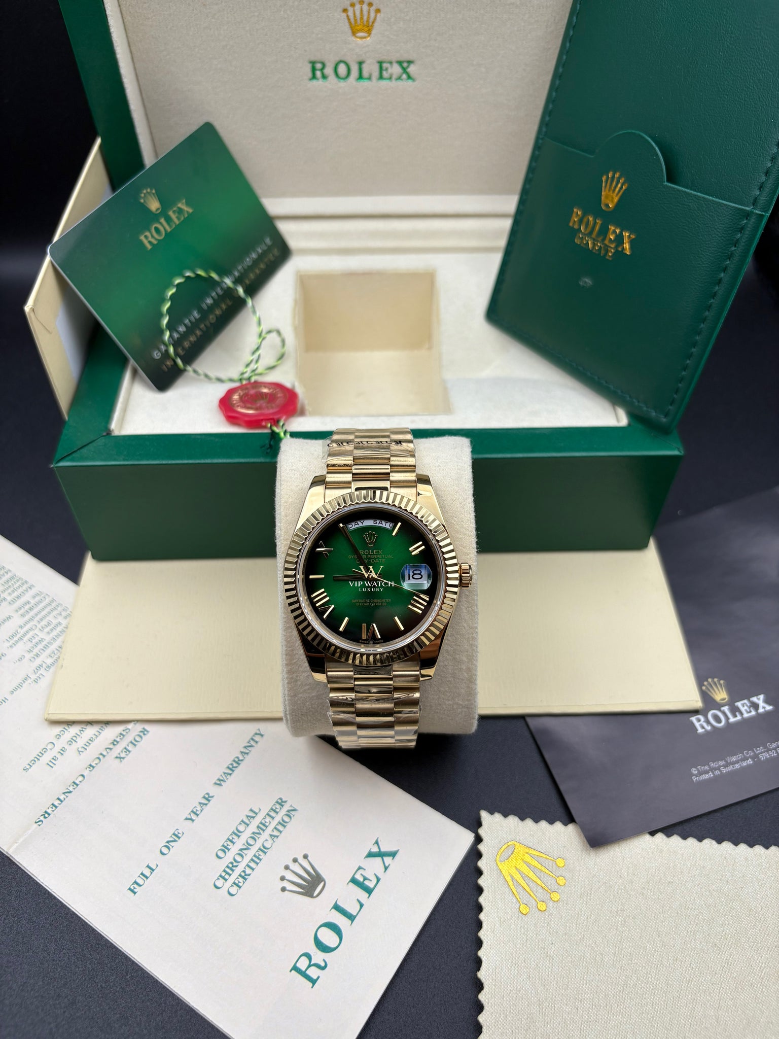Day-Date Yellow Gold Green Dial President 2025