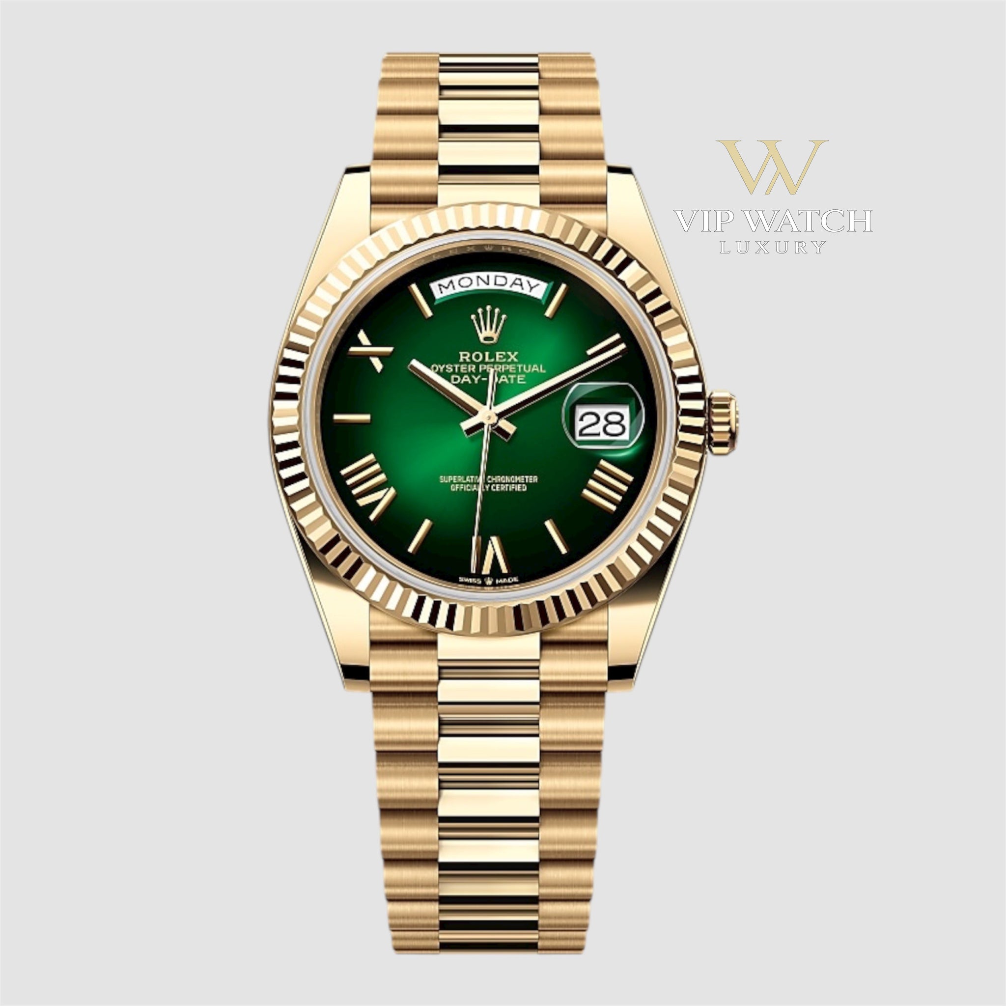 Day-Date Yellow Gold Green Dial President 2025