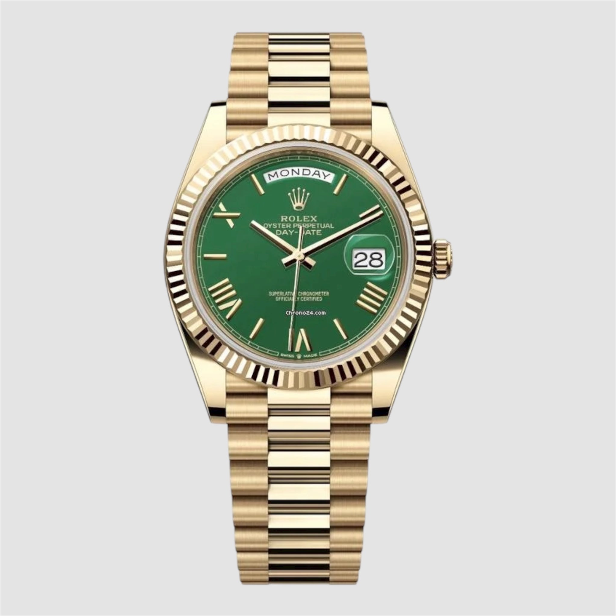 DAY-DATE II 40 MM OYSTER GREEN DIAL STICK MARKERS