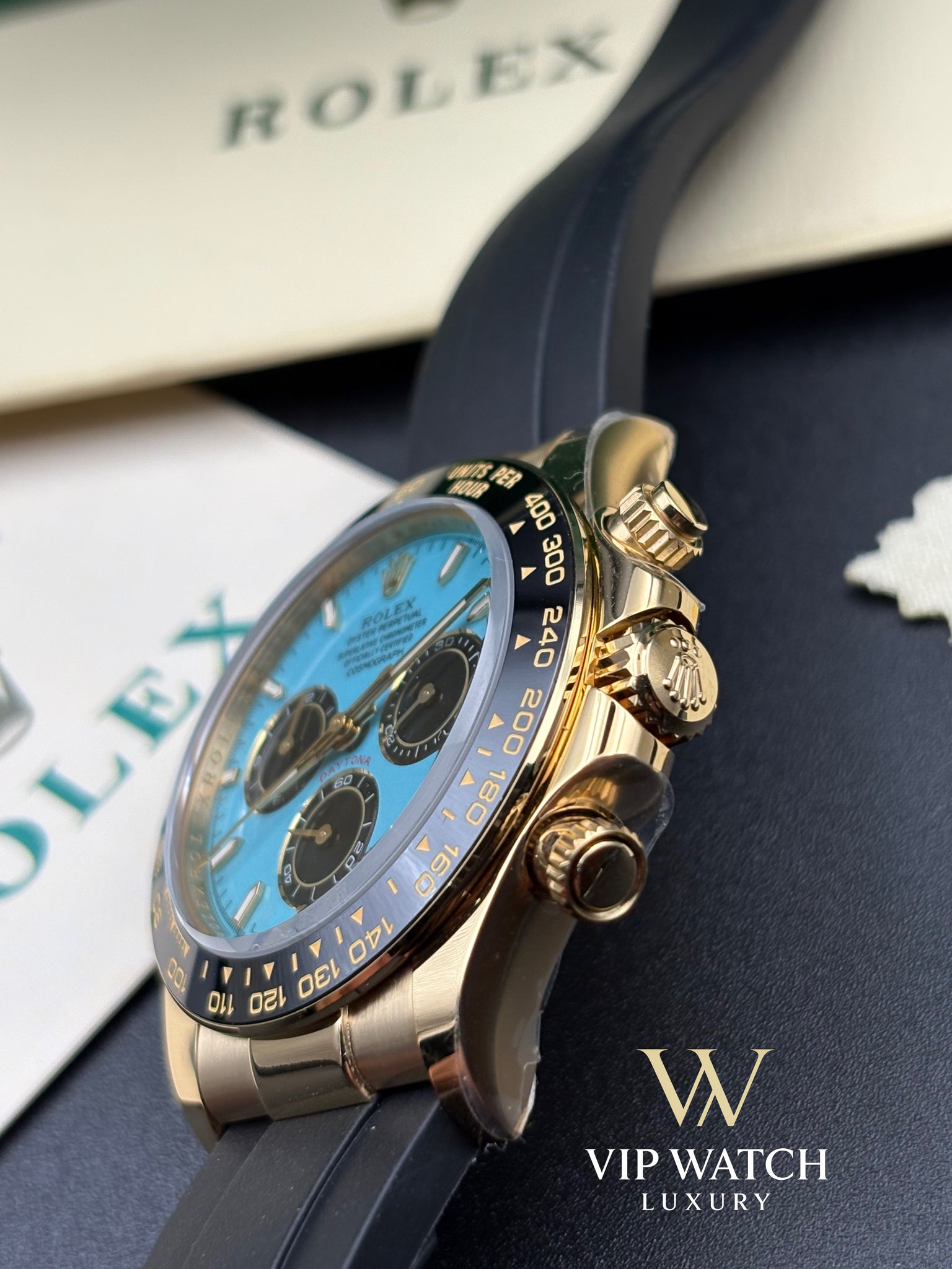 Rolex Daytona Yellow Gold Tiffany OysterFlex