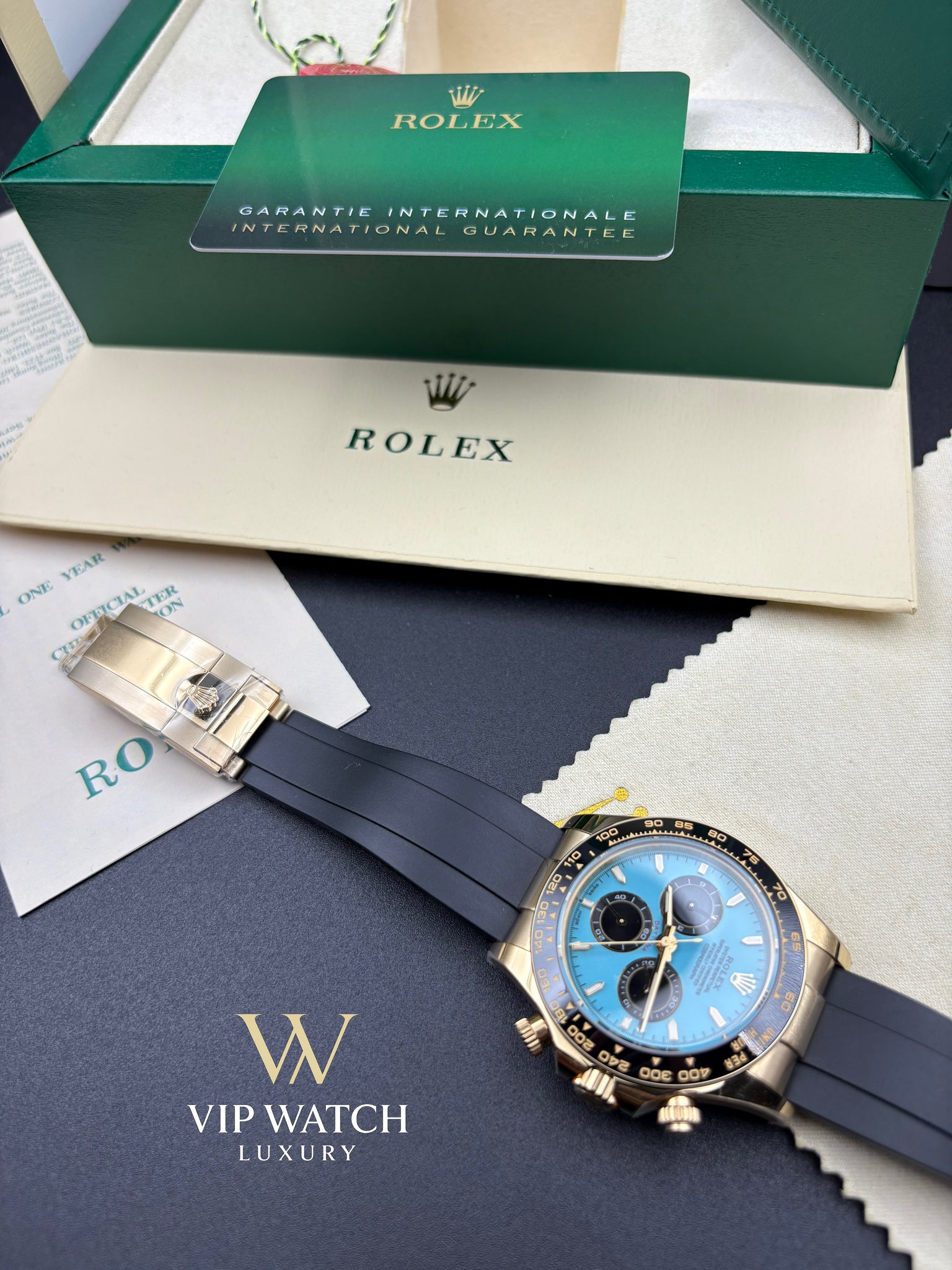 Rolex Daytona Yellow Gold Tiffany OysterFlex