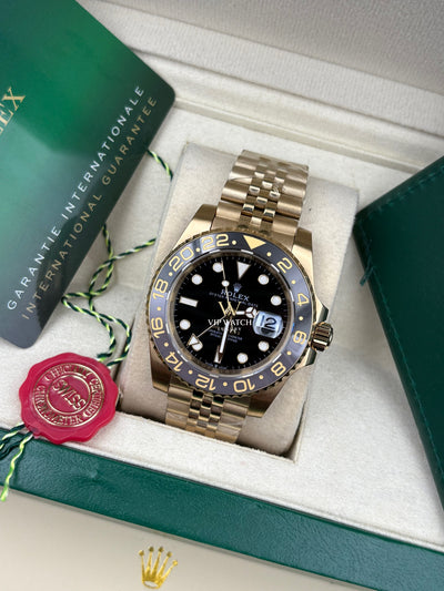 ROLEX GMT-MASTER II YELLOW GOLD BLACK DIAL CERAMIC BEZEL 40mm (Gold Bruce Wayne)