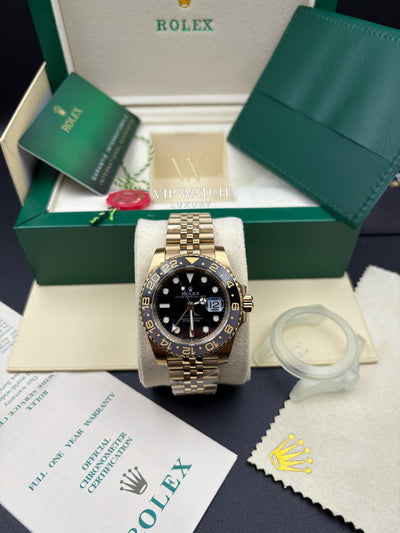 ROLEX GMT-MASTER II YELLOW GOLD BLACK DIAL CERAMIC BEZEL 40mm (Gold Bruce Wayne)