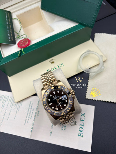ROLEX GMT-MASTER II YELLOW GOLD BLACK DIAL CERAMIC BEZEL 40mm (Gold Bruce Wayne)