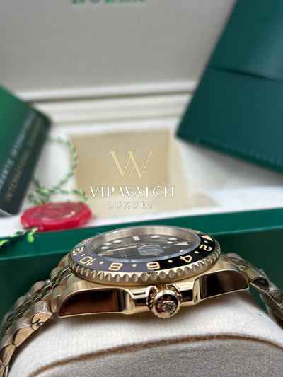 ROLEX GMT-MASTER II YELLOW GOLD BLACK DIAL CERAMIC BEZEL 40mm (Gold Bruce Wayne)
