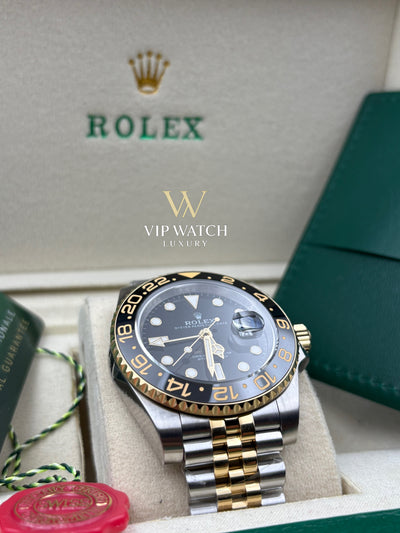 GMT-MASTER II 2-TONE GOLD BLACK DIAL CERAMIC BEZEL 40MM