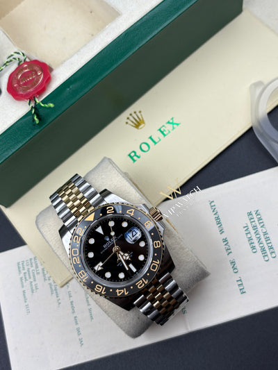 GMT-MASTER II 2-TONE GOLD BLACK DIAL CERAMIC BEZEL 40MM
