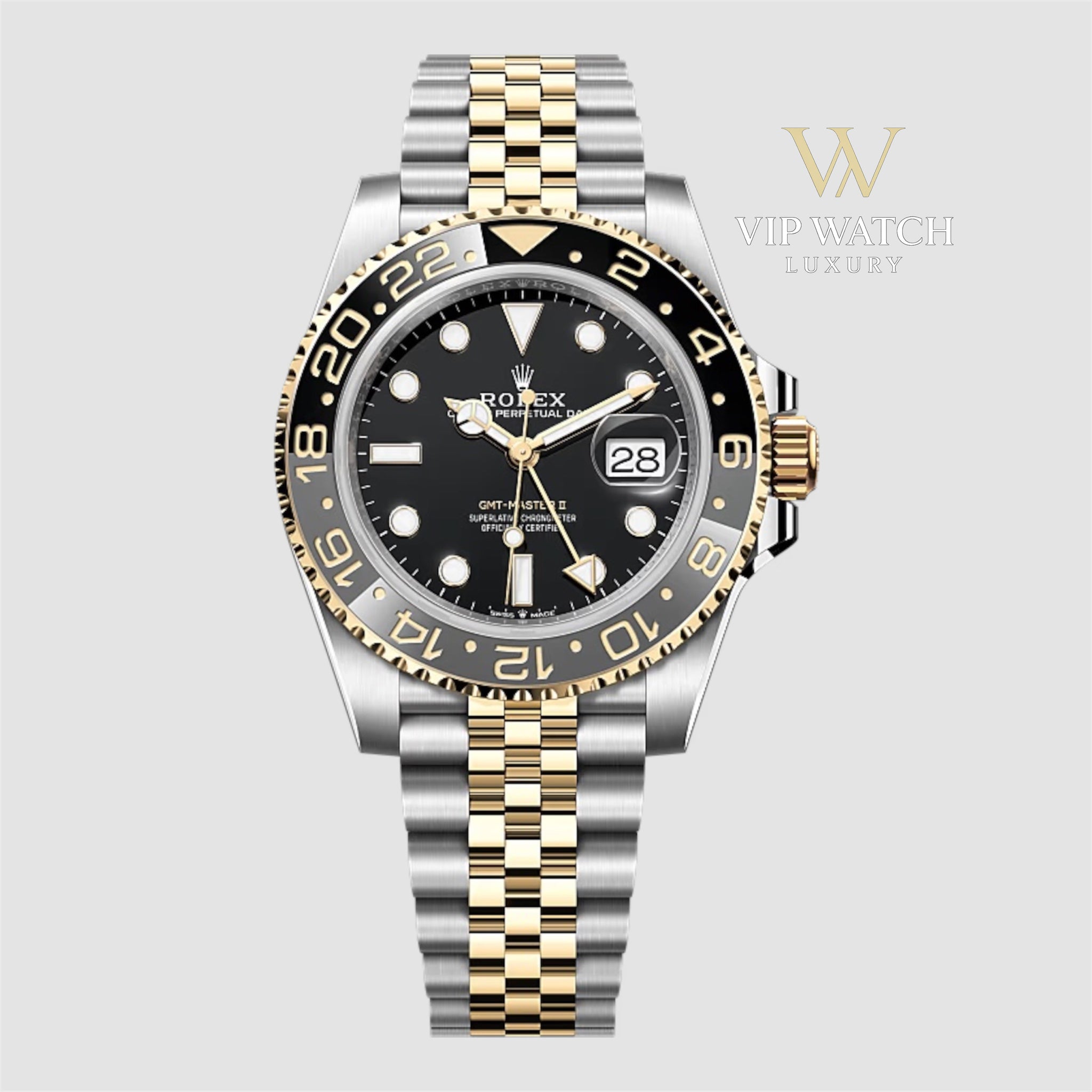 GMT-MASTER II 2-TONE GOLD BLACK DIAL CERAMIC BEZEL 40MM
