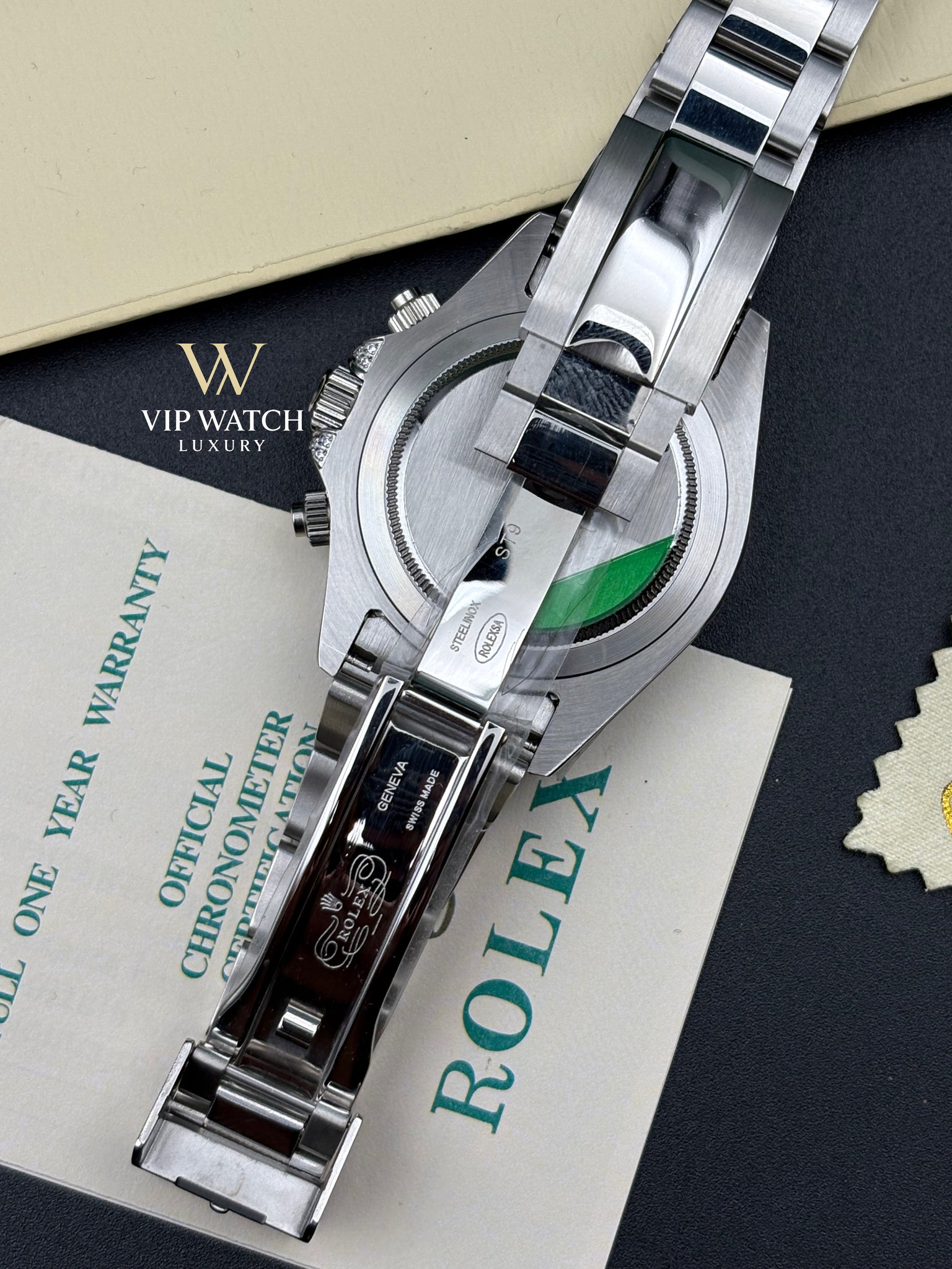 C0SMOGRAPH DAYT0NA BLACK DIAL SILVER RAINBOW 40MM