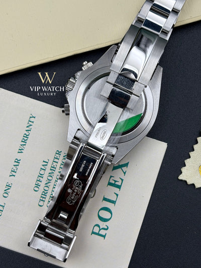 C0SMOGRAPH DAYT0NA BLACK DIAL SILVER RAINBOW 40MM