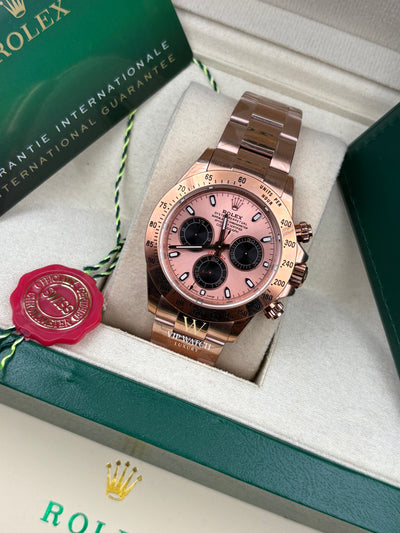 Rolex Rose Gold Pink Black Dial