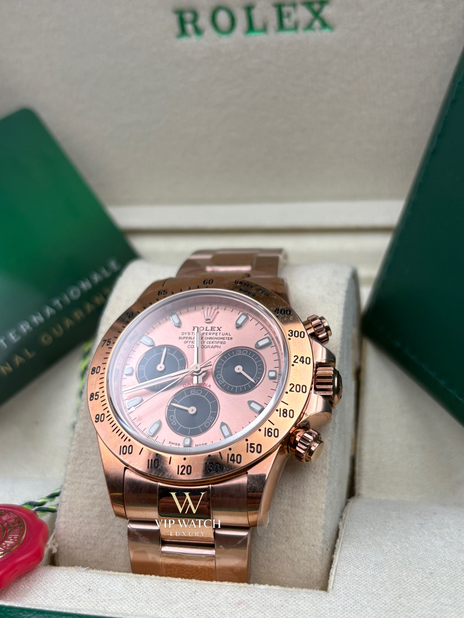 Rolex Rose Gold Pink Black Dial