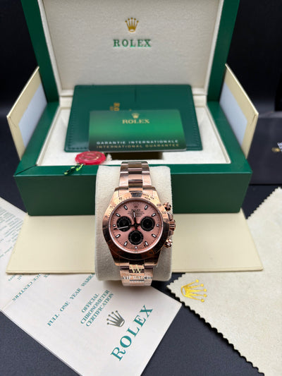 Rolex Rose Gold Pink Black Dial