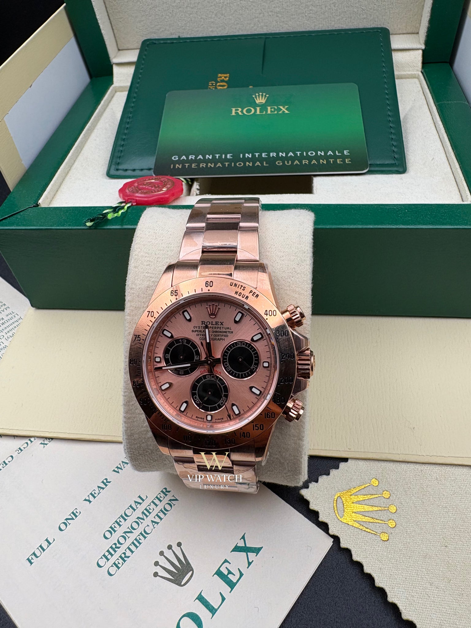 Rolex Rose Gold Pink Black Dial