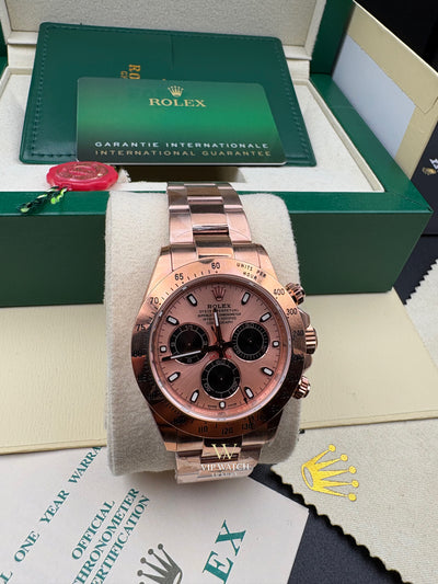 Rolex Rose Gold Pink Black Dial