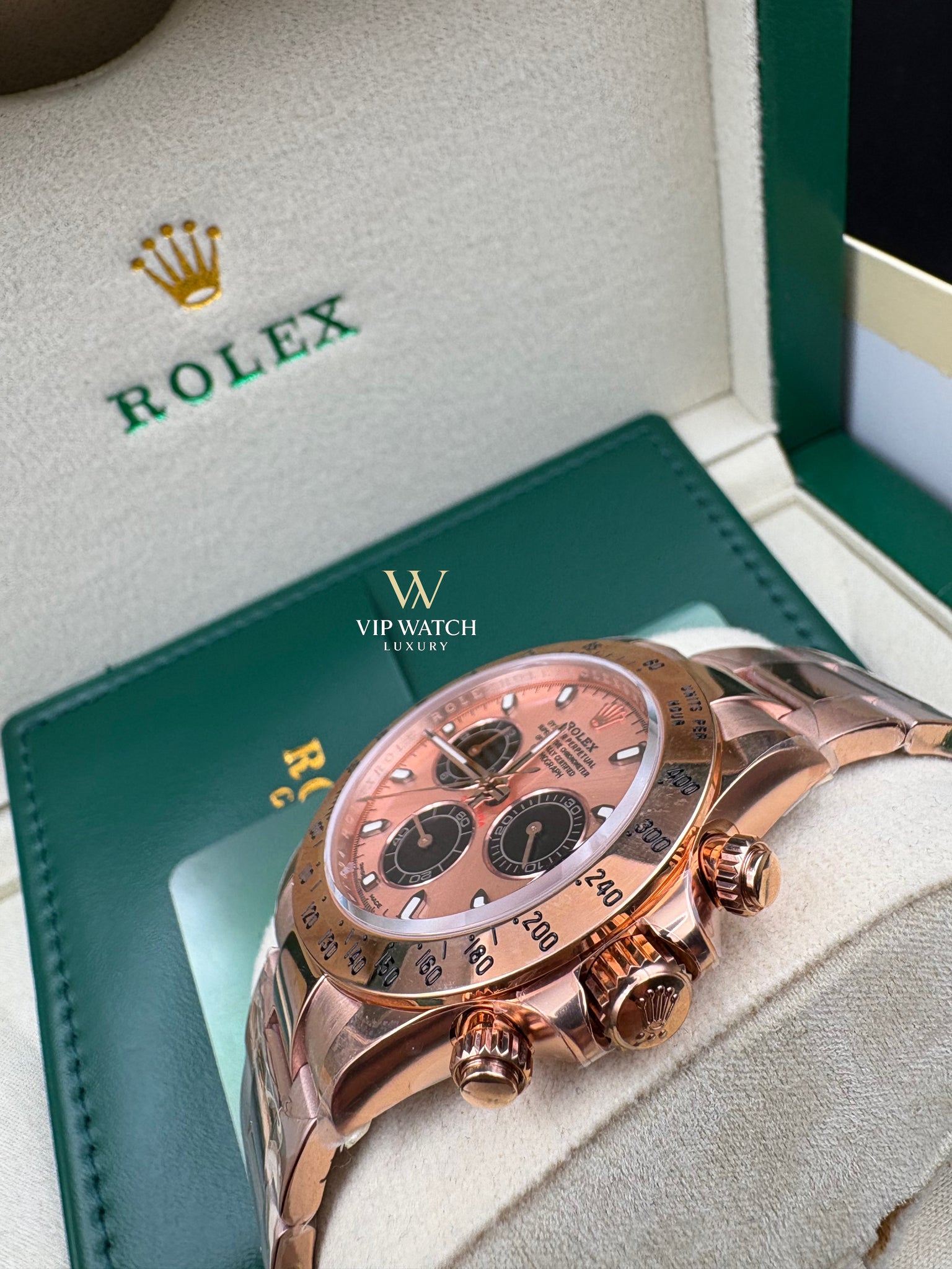 Rolex Rose Gold Pink Black Dial