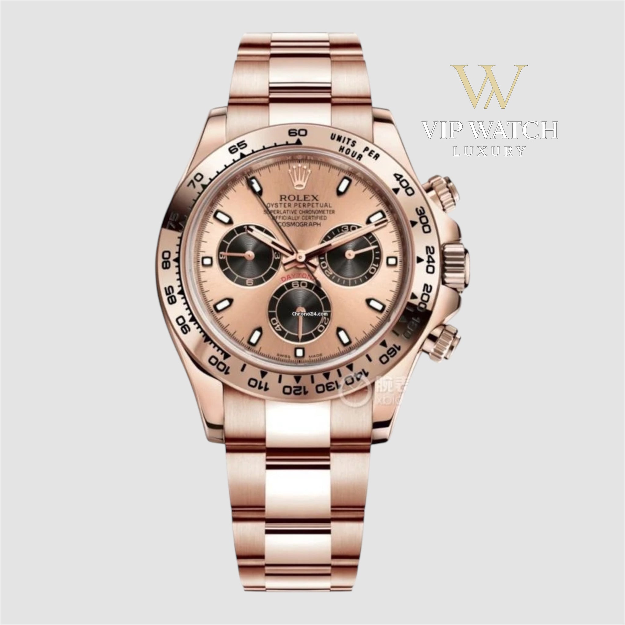 Rolex Rose Gold Pink Black Dial